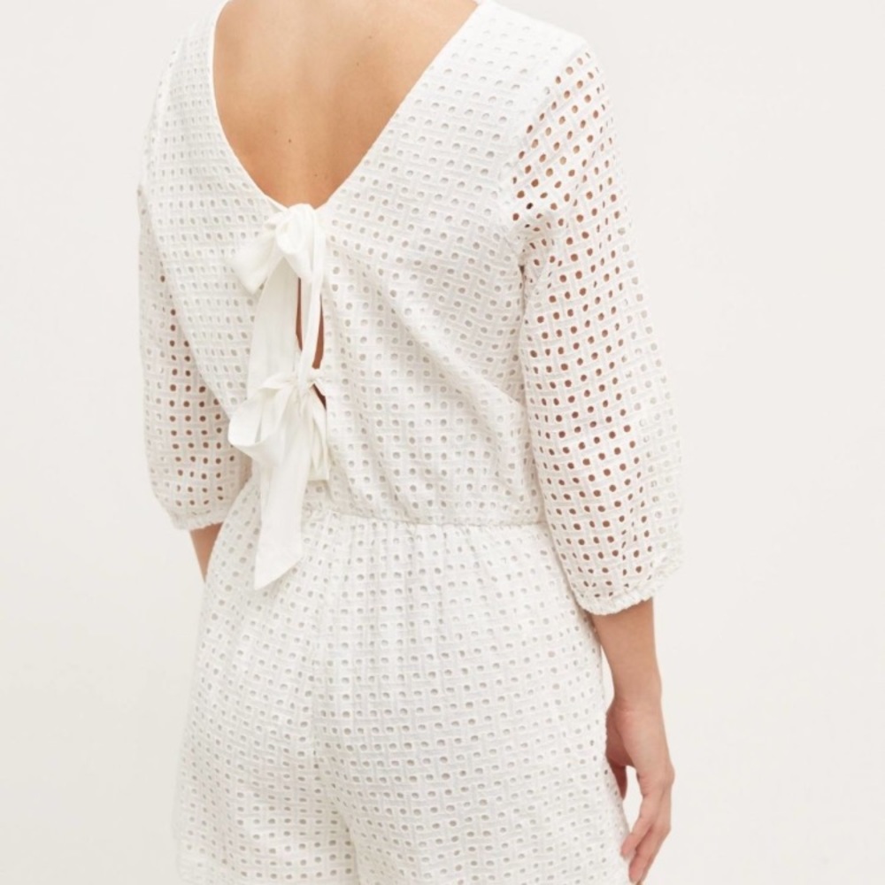 Adorable white eyelet romper!